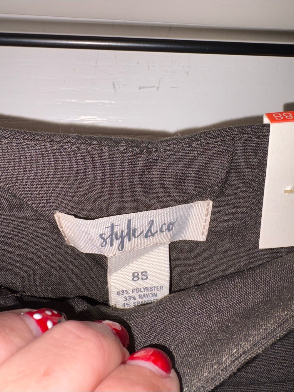Women’s Style & Co Wide Leg Mid-Rise dress pants in dark forest size 8S NWT - Picture 7 of 7